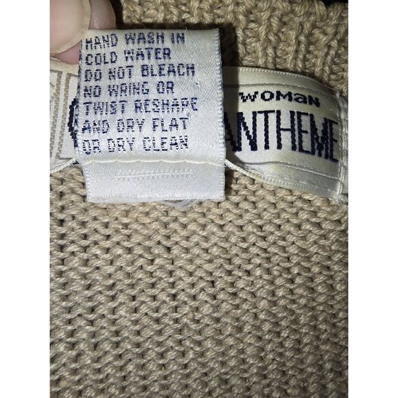 Grandma Chic 👵 Vtg‎ 90s Rose Themed Sweater Cardigan Checker Stripe 14/16 - Picture 4 of 7